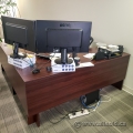 Mahogany L Suite Desk with 2 Drawer Storage